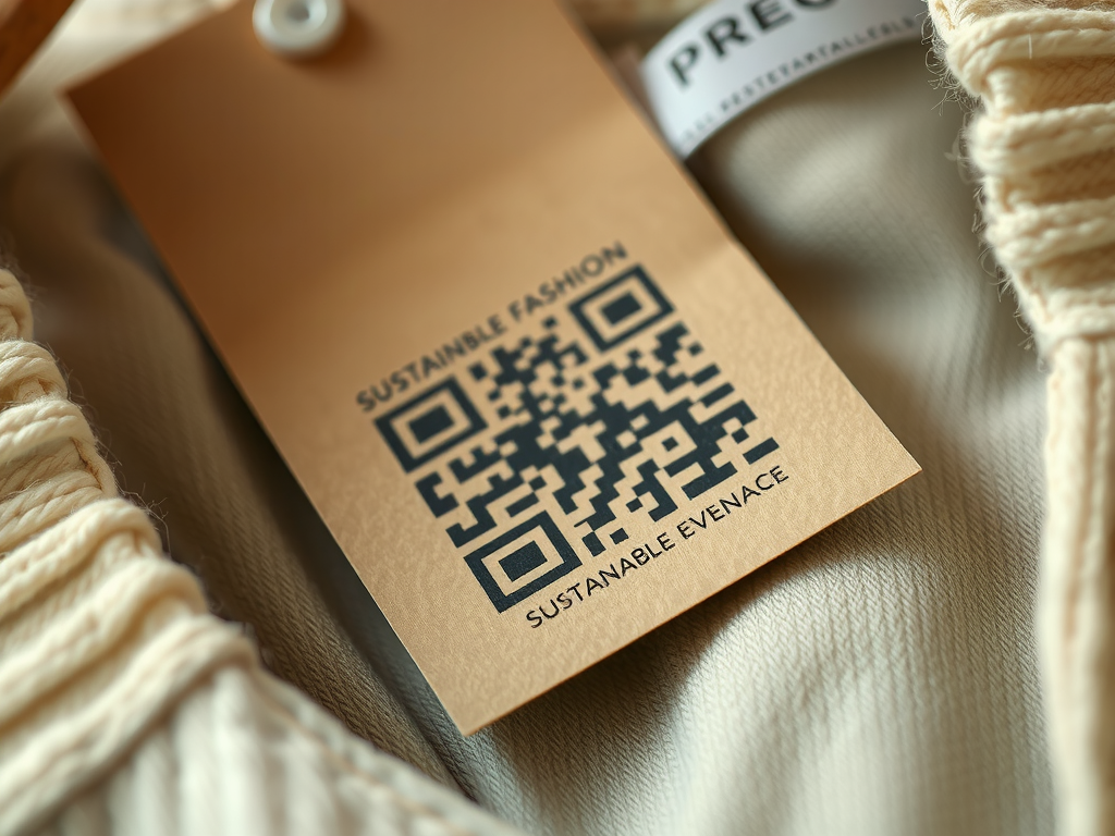 Etiqueta de ropa con código QR del pasaporte digital